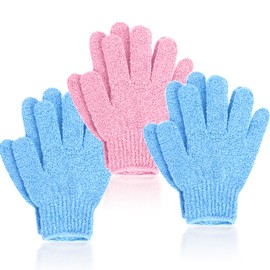 6 Stück Peelinghandschuh, 2 Farbe Exfoliating Gloves, Peelinghandschuh Körper, Doppelseitig, Dusche, Entferner, abgestorbene Haut, Scrubber, Reinigt Porentief für Körperduschschwamm