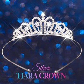 Yean Silver Headband Princess Headbands Crystal Star Hair Accessories for women and Girls (Silver, One size)