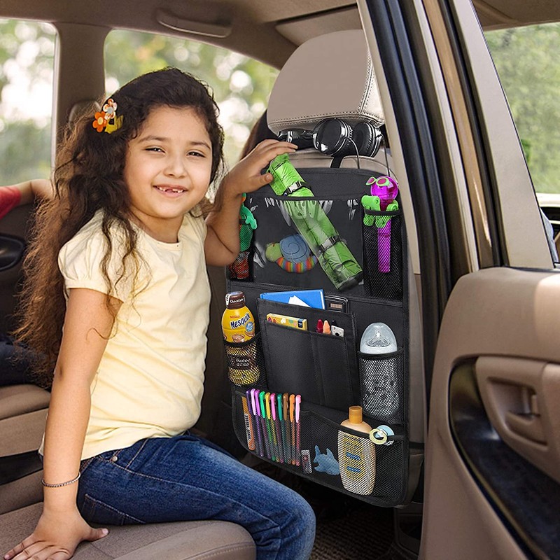 ULEEKA Car Backseat Organizer with 10" Table Holder, 9 Storage