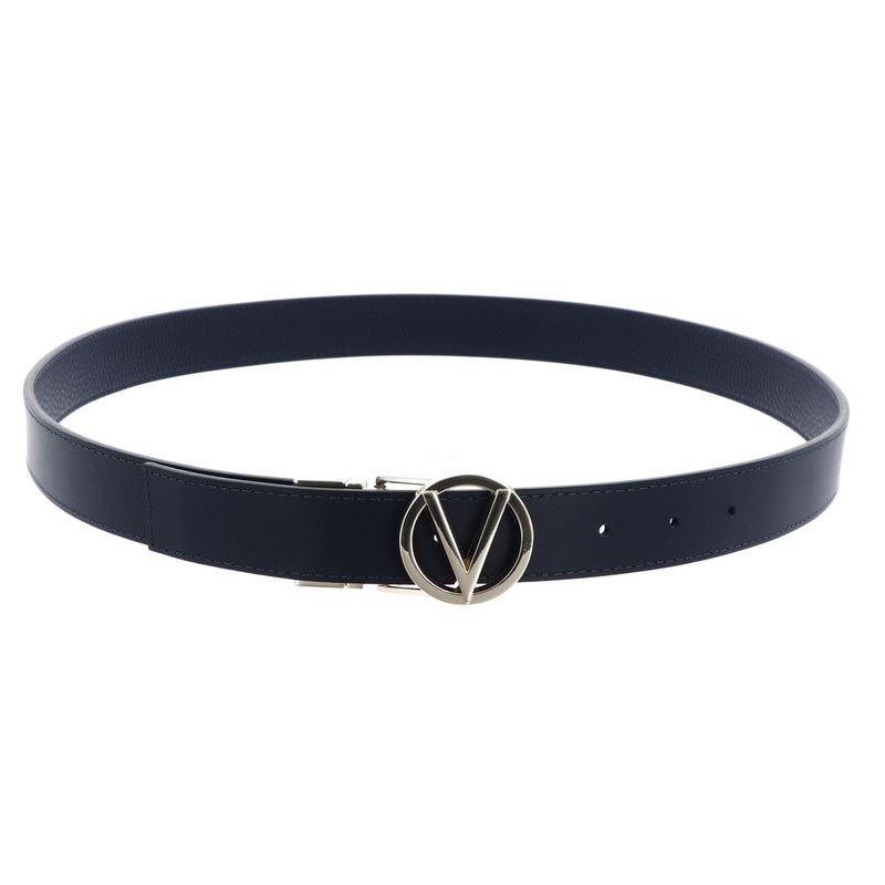VALENTINO Roof Plaque Buckle Belt W75 Blu/Oro - Can be