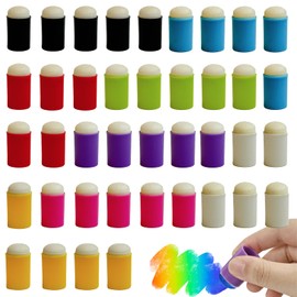JSTHHTT 40 Pieces Finger Sponge Daubers, Finger Sponges for Painting, Finger Painting Sponge Set, Kids Finger Painting Tools, Finger Paints Sponges, for Kids Arts and Crafts, Multicolor