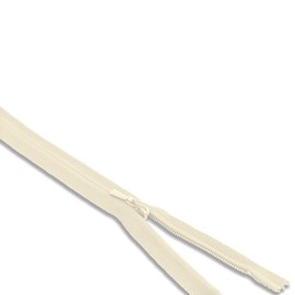 Natural 24" Invisible Heavy Duty Non-Separating Nylon Zipper - 2 mm Tooth Size, Ideal for Crafts & Sewing