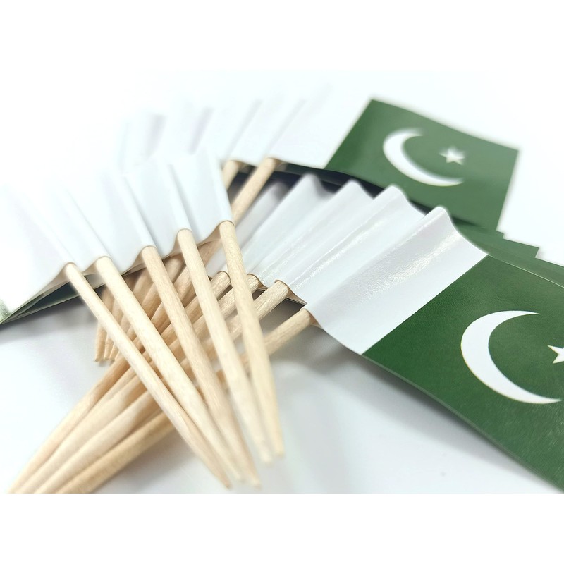 JBCD Pakistan Toothpick Flag Pakistani Mini Small Cupcake Topper Flags,