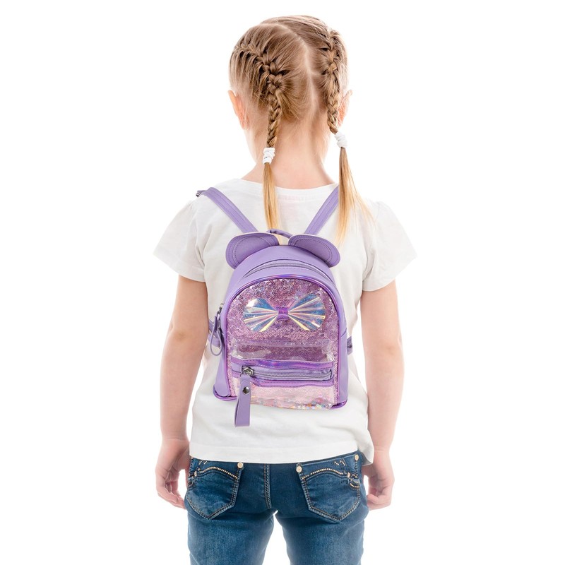 VALICLUD Kids Backpack Mini Cat Backpack Purse Holographic Backpack Sequin