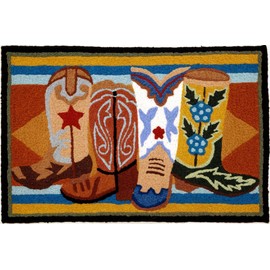Jellybean Indoor/Outdoor Decorative Western Boots Accent Rug - 20" X 30"
