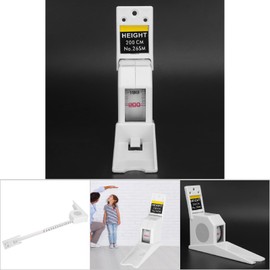 Fafeicy Medidor de estatura de metal, medidor de estatura de altura ABS de 2 metros, regla de cinta métrica retráctil, herramienta de medición de metal(Blanco)