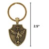 Needzo St Michael Shield Keychain, Archangel Key Accessory, Catholic Gifts,