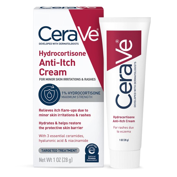 CeraVe CeraVe 1% Hydrocortisone Anti-Itch Cream, Fragrance-Free Relief for Eczema-Prone