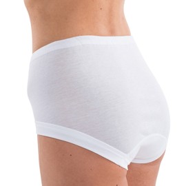 HERMKO 9114001 Women's Organic Cotton Waist Briefs Pack of 3, White