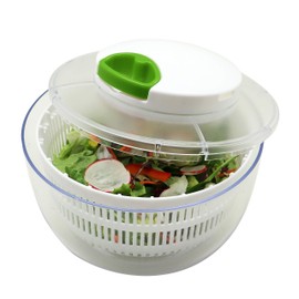 K&A Advanced Door Vegetable Colander Buff Spinner Washable Inner Lid Cover, Manual
