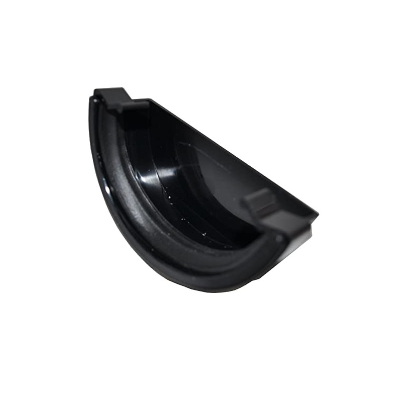 Half Round Guttering External Stop End - Black - Pack