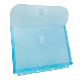 Idena 11127 Document Wallet, A4, Plastic, Sorting Folder in Turquoise with Velcro Fastening and 4 Holes Approx. 31 x 23.7 cm