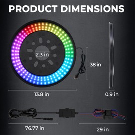 Auto Buero Spare Tire Brake Light RGB & RED with Remote and APP Third Brake Light Compatible with 2007-2018 Jeep Wrangler JK/JKU & 2018+ JL/JLU