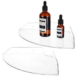 AHANDMAKER Clear Acrylic Corner Shelf Mounting Shelf Floating Corner Shelves with Anchor Plug & Iron Screw, Corner Shelve for Kitchen Room Living Room Bathroom Home Office