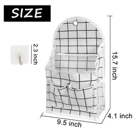 FuninCrea Wall Hanging Storage Bag, 3-Layer Hanging Pocket with Non-marking hook Waterproof Door Closet Organizer for Bedroom, Bathroom, Kitchen (White)