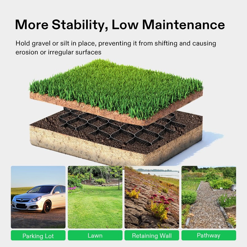 VIVOSUN 3’’ Depth Ground Grid, 9x17 ft, High-density HDPE Geo