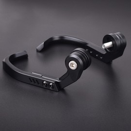 LEDISHUN Lever Guard Aluminum Adjustable Length Universal for Kawasaki ZX-25R ZX-4R ZX-4RR Ninja250 Z250 Ninja400 Z400 ZX-6R ZX-10R Z750 Z800 Z900 Z1000 Z1000SX ZH2 All Years (Black)