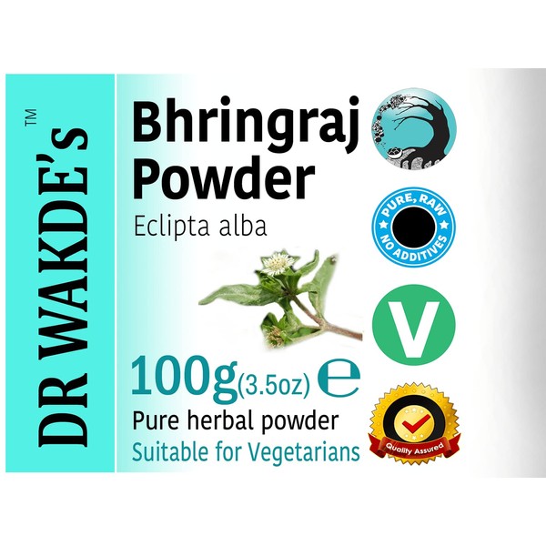 DR WAKDE'S Bhringraj Powder (False Daisy | Eclipta alba) - 100g (3.5oz) | Pure, Raw & Dried Powder | Natural Aroma and Freshness | Fine Powder | Vegan | Premium Grade | Nothing Added, Nothing Removed
