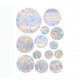 Circle Window Clings, Anti-Collision Window Decals to Save Birds from Collisions, Non Adhesive Prismatic Vinyl Clings, Rainbow Stickers