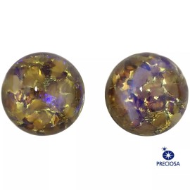 Yummy Treasures Preciosa Topaz Opal Glass Cabochon 13mm (2) cab3006D