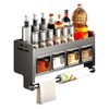 Spice Rack Wall with Spice Box & Kitchen Roll Holder,
