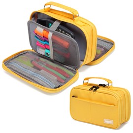 Vaschy Pencil Case, Large Capacity, Two-story Pencil Case, For School Commutes, Kids, Elementary School, Middle School, High School Students, Working Persons, Stylish, Pen Pouch, For Boys And Girls,