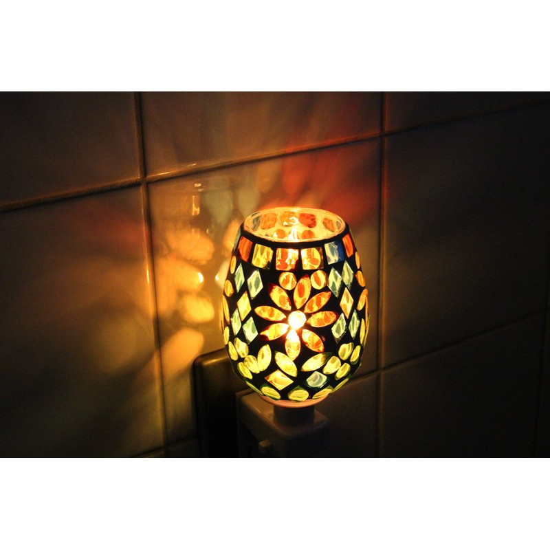 Folkart CNJYK3 Cute, Handmade, Glasswork, Mossa, Foot Lamp, Flower, Yellow