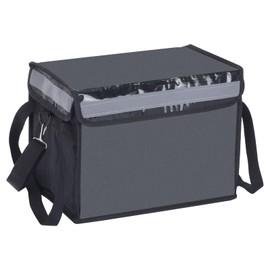 PATIKIL Insulated Bag for Pizza L, 14.2"x9.4"x9.4" Insulated Cooler Bag, Catering Thermal Food Bag for Pizza HOT/Cold Food, Black (22L)