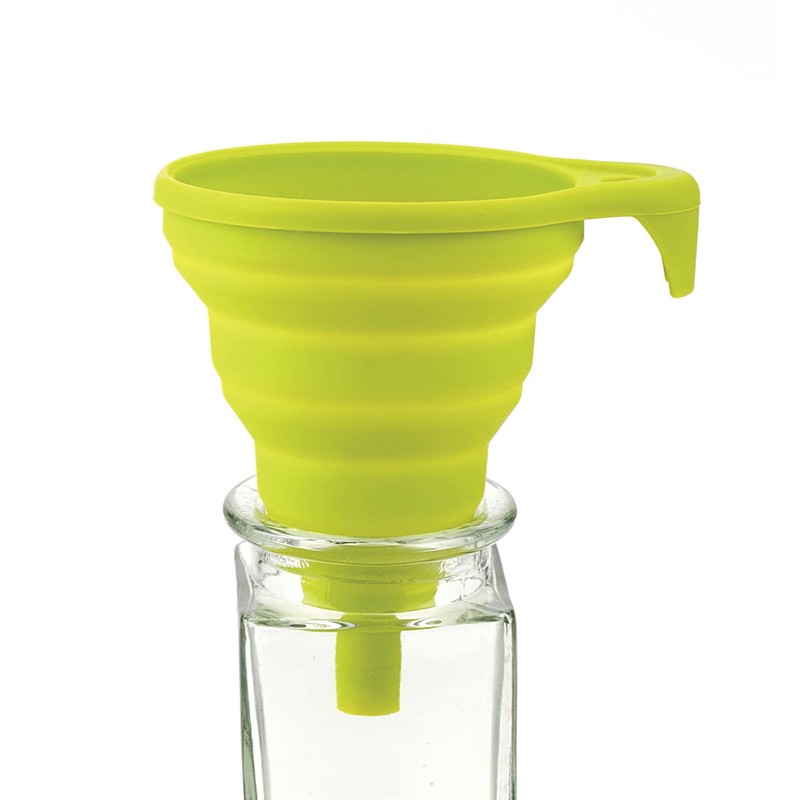 RSVP International Silicone Funnel Collapsible, Dishwasher Safe, 5.25x4.25x5.75" Fully Extended,