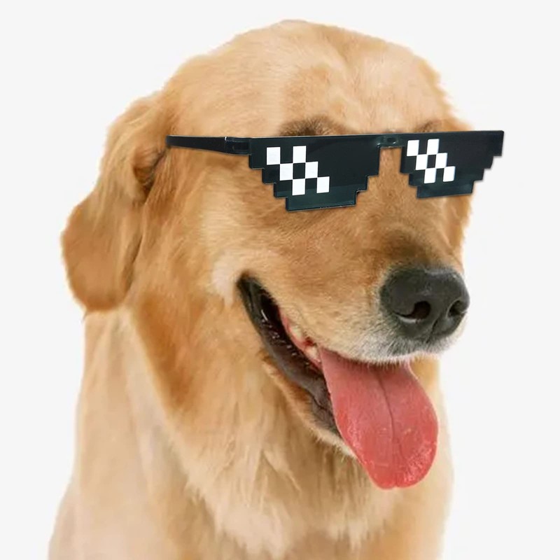 [Lorigun] Thug Life Sunglasses Pixel Mosaic Glasses Party Glasses MLG