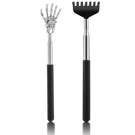 TSUOUKL 2Stück Rückenkratzer - Kratzhand gegen Juckreiz - Massagegerät stabil und ausziehbar - Premium Massage Rückenkrauler - Teleskop Kratzhand