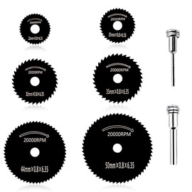8 Pcs Rotary Tool Saw Blades Mini HSS Cutting Discs Steel Drill Circular Saw Blade Set Cutting Wheel Blades with 2 Extension Rod for Drills Rotary Tools Wood Plastic Metal Cutting