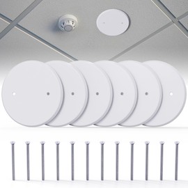 Ceiling Cover Plate Round Outlet Covers Plate, 4 inch Electrical junction Box Blank Cleanout Cover Plate for Smoke Detector light fixture smoke detector outlet peephole drywall hole fan cap recessed