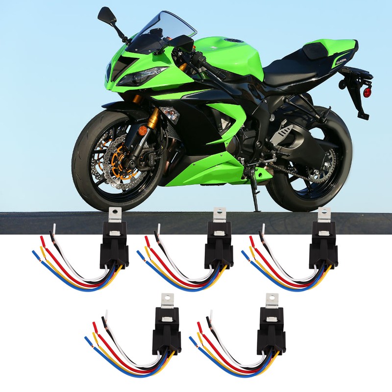 5PCS 12V 40A Automotive Relay with Wire Harness 5 Pin
