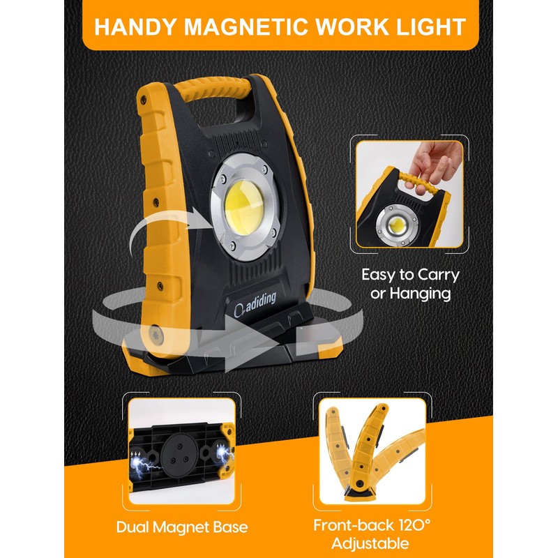 Adiding Rechargeable LED Work Light 4400mAh - Portable Flood Light