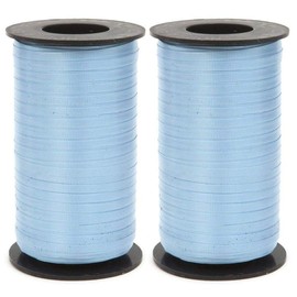 2-Pack - Berwick 1-03 Splendorette Crimped Curling Ribbon, 3/16-Inch Wide by 500-Yard Spool, Light Blue