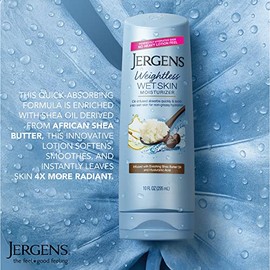 Jergens Hidratante para piel húmeda con aceite de karité enriquecedor, 10 onzas