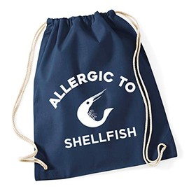 Hippowarehouse Allergic to Shellfish Drawstring Cotton School Gym Bag 37cm x 46cm, 12 litres