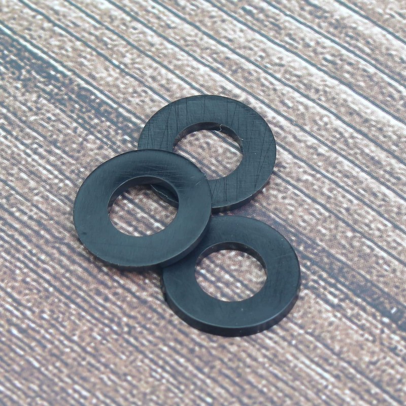 100 Pieces M8 Black Nylon Flat Washers, Plastic Washers, Inner