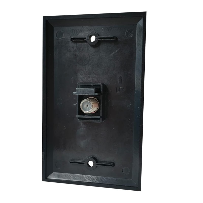 BOPLAT 1 Port Coax Cable Wall Plate Glossy Black -