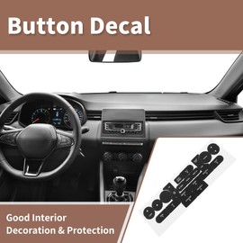 HEROFFIX Radio Stereo Button Repair Stickers Decals for Ford for Mustang 2005-2009 Waterproof Car Interior Trim Replacement Accessory Black