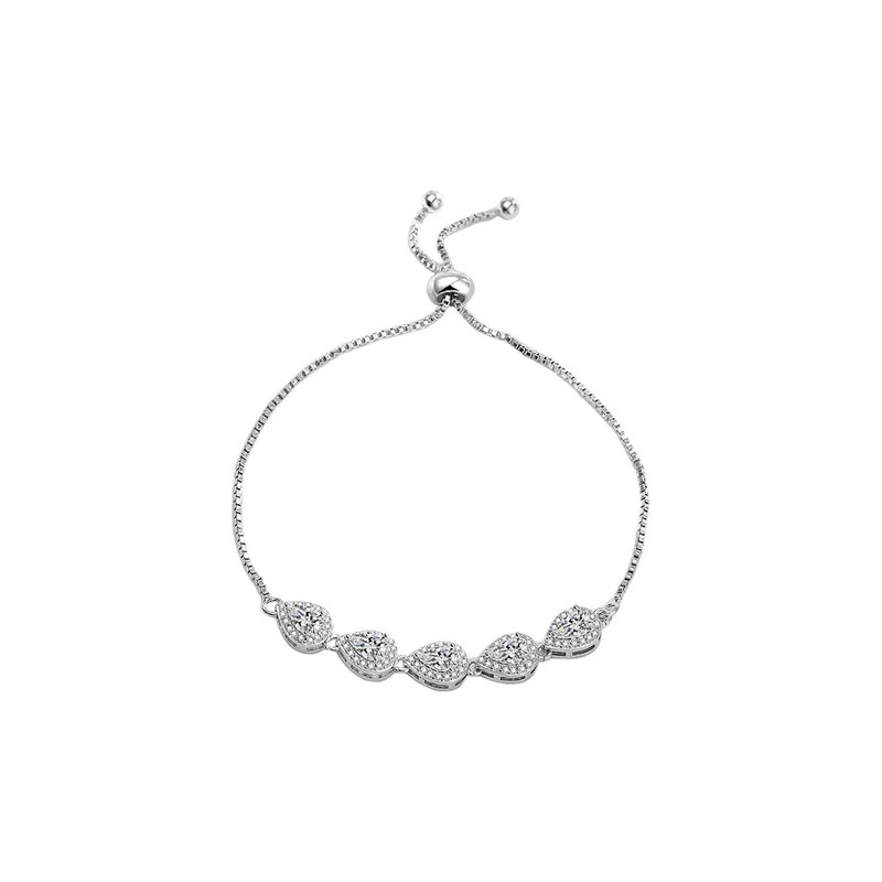 Pulsera Plata 925 Con Moissanitas Elegancia Ajustable Regalo