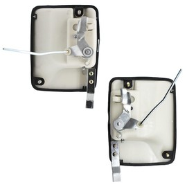 Parts N Go Rear Oxford White Door Handle Set for 1999-2016 Super Duty Crew Cab Driver & Passenger Side Left Right - FO1520104, FO1521104, 7C3Z2626601AA, 7C3Z2626600AA