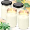 MTLEE 4 Pack 12 oz Mason Jar Candle Soy Candles