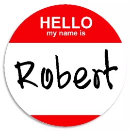Kiwi Gifts Hello My Name Is Robert - 3 Pack Circle Stickers 3 Inch - Custom Nametag