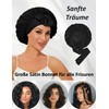 Weardear 1 Stück Satin Bonnet Seidenhaube zum Schlafen Atmungsaktive Nacht