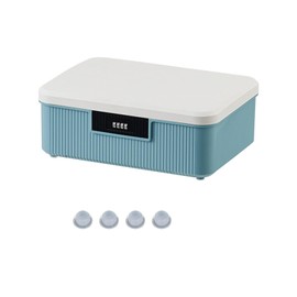 MXCELL Lockable Storage Box – 4.5 Gallon Waterproof Plastic Organizer w/Adjustable Lock for Home/Office/Outdoor Travel (White & Grey)