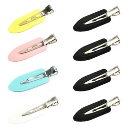 [LUYING] Traceless Bangs Clips 8 Pieces Non-Trace Hair Clip Makeup Hair Pin for Face Wash Makeup Hair Salon (4 Black + 4 Color)