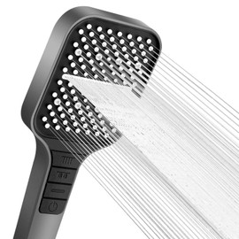 VEHHE VEHHE Duschkopf, 7 Strahlarten Duschkopf Regendusche mit Stopptaste, Duschkopf Wassersparend, Einhand-Einstellung und Anti-Stau-Silikond??se, Gross Duschbrause Druckerh?hend