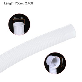 MECCANIXITY Bathtub Drain Pipe Expandable Waste Drain 75cm Tubing Flexible Drainage Hose for Bathroom Shower, White Pack of 2